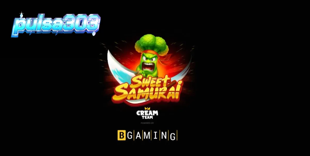 Tampilan visual slot Sweet Samurai dengan karakter Broccoli Samurai dan grid buah-buahan.